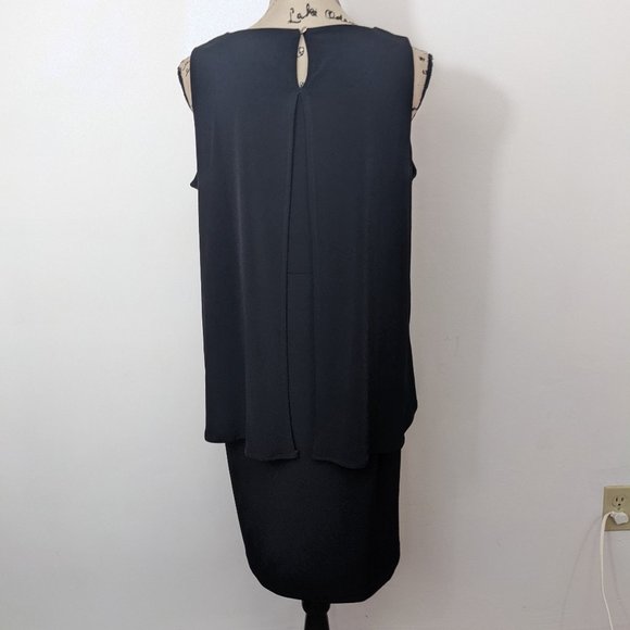 Chico's Dress Women's 1 (Medium) Black Tiered Layered Sleeveless Knee Length - Picture 5 of 11